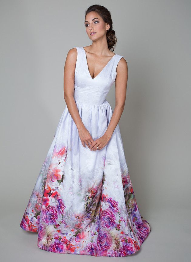 Цветочное свадебное платье
