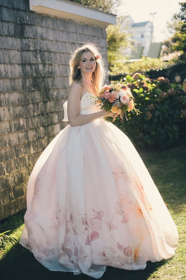 Цветочное свадебное платье