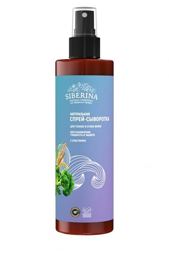 Натуральная спрей-сыворотка для волос с эластином от Siberina