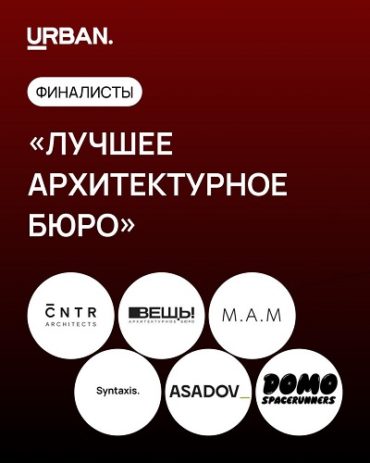 Названы финалисты в номинации «Лучшее архитектурное бюро» премии URBAN